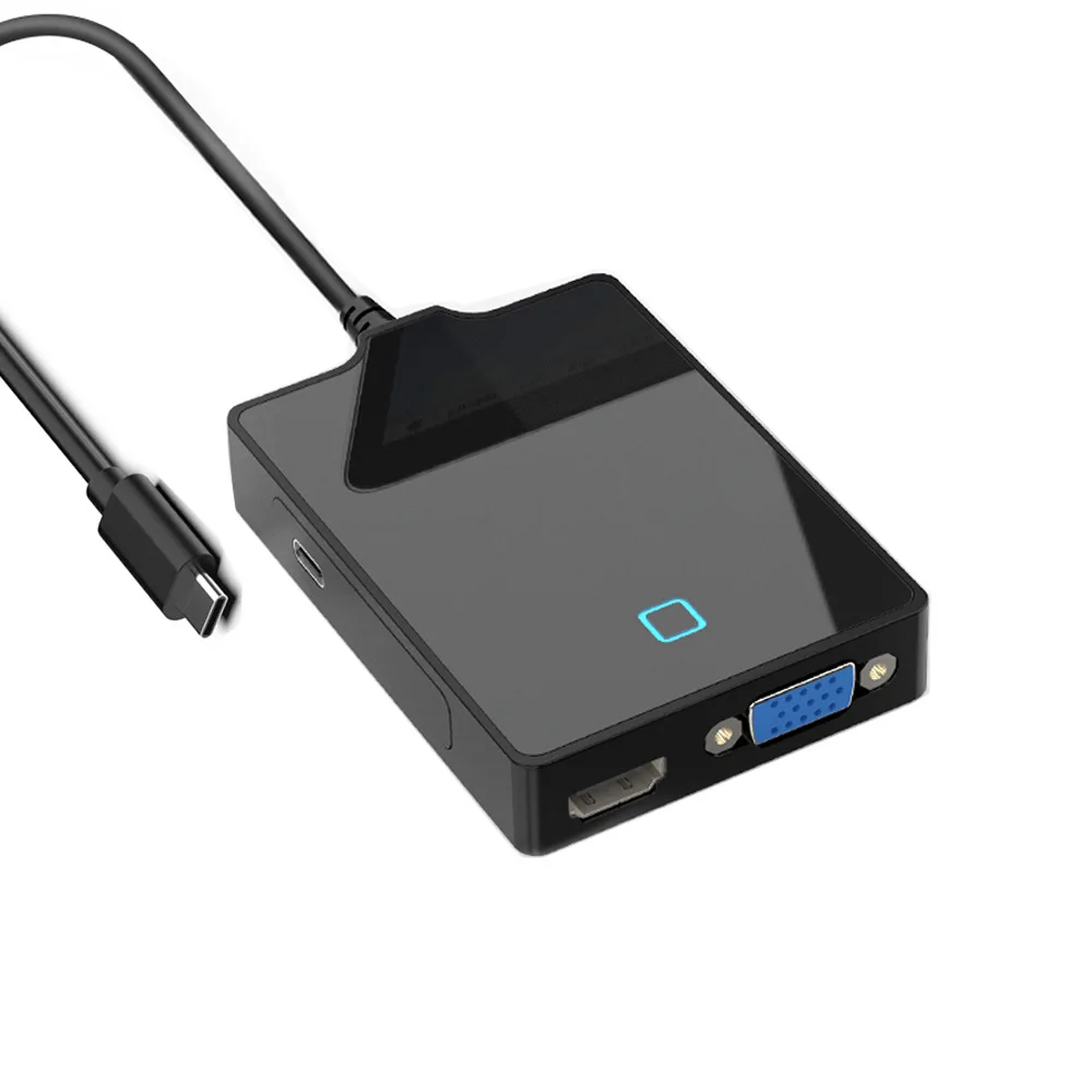 UTHAI-estación de acoplamiento tipo C, divisor con fuente de alimentación, concentrador USB de expansión seis en uno, Cable de Audio de 3,5 MM, VGA, HDMI, 4K