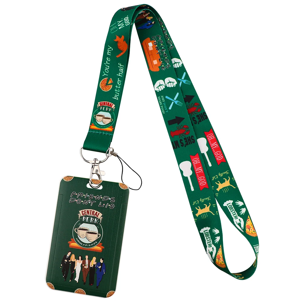 ER1651 TV Series Friends Fashion Lanyards ID Badge Holder Bus Pass Case Cover Slip Bank Credit Card Holder Strap Cardholder