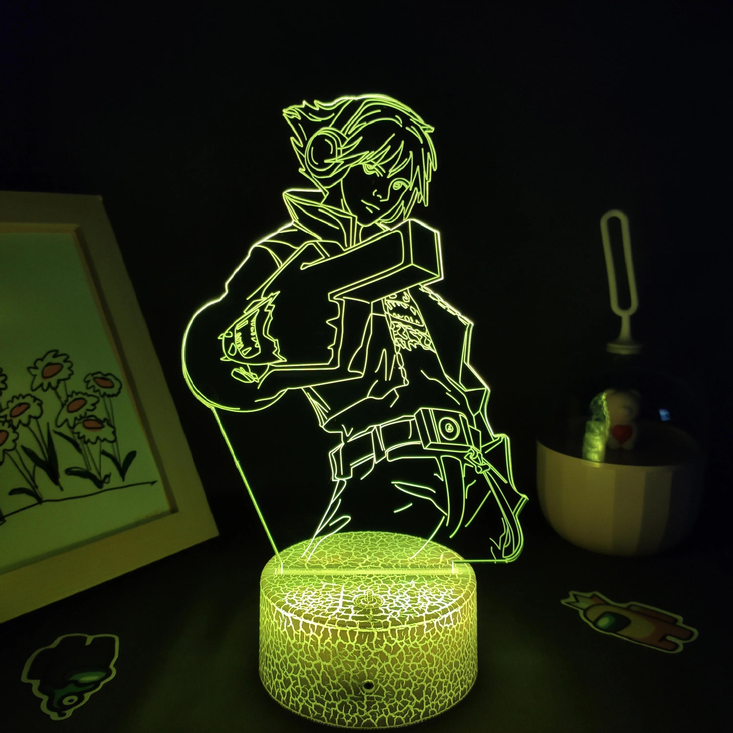 LOL Game Figure The Prodigal Explorer Ezreal Lamps 3D Led RGB Neon Night Lights Gift Room Table Colorful Decor League of Legends