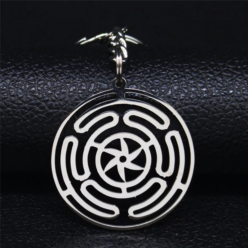 Hekate-Rad Schlüsselanhänger aus Edelstahl Strophalos Hekate Magisches Symbol Logo Charm PIN Schlüsselanhänger Schmuck llaveros K3046S03 – Detail 9