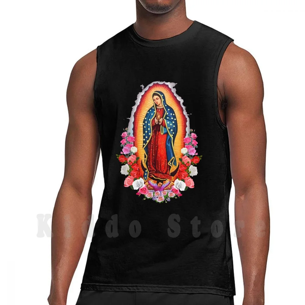 Our Lady Of Guadalupe Virgin Mary Tank Tops Vest 100% Cotton Our Lady Of Guadalupe Virgin Mary Catholic Miracle Of