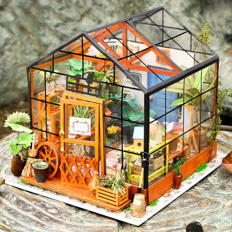 GY BDIY Cottage Villa Model Girls' Creative Birthday Gift Kathy Greenhouse Art House Small House