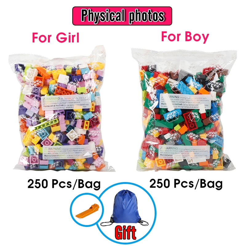 250-1500pcs Building Block Bulk City Creative Classic DIY Building block Assembly Model Children\'s Gift Educational Toys