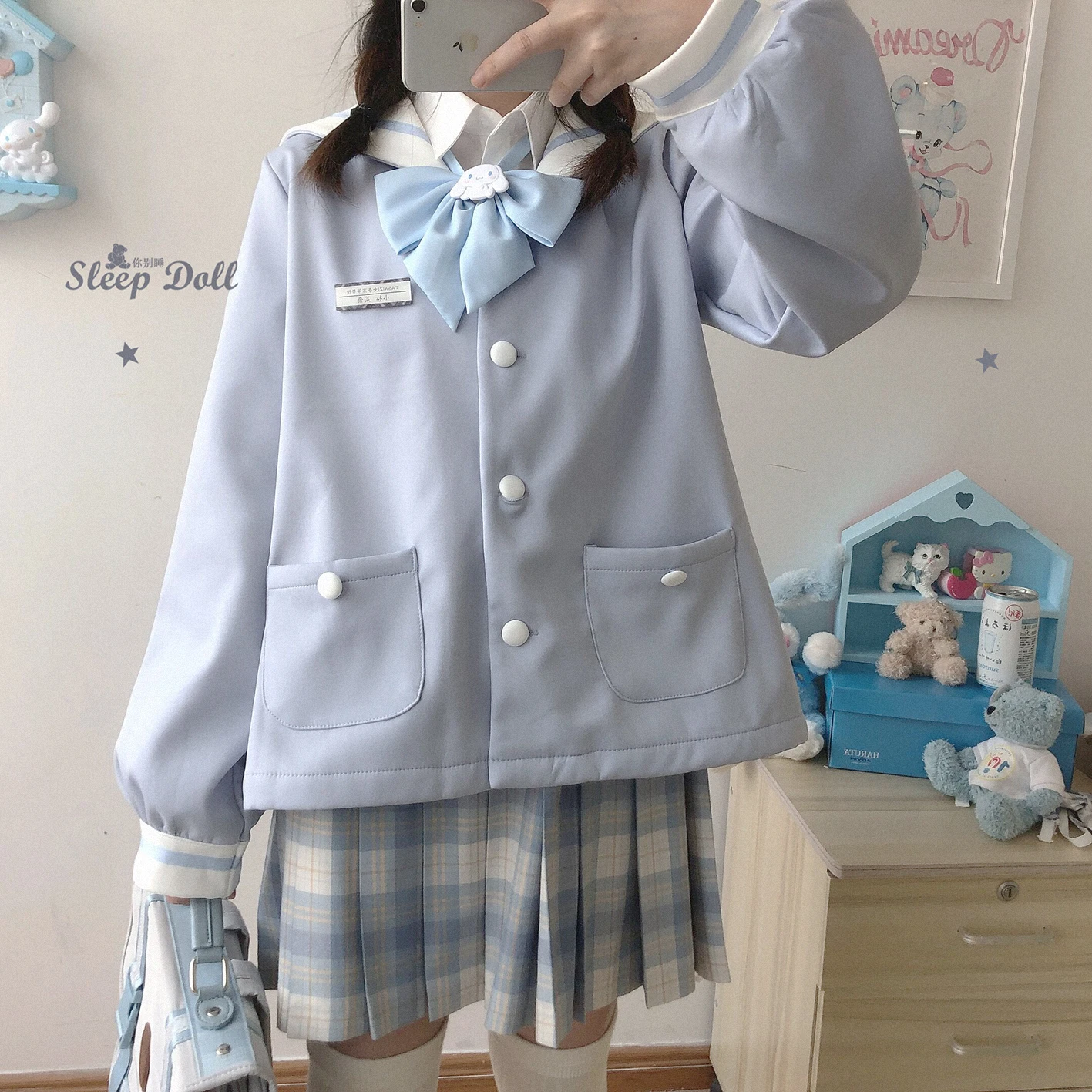 England College Stil Süße Lolita Verdickt Winter Puppe Kragen Taste Nette Jacke Kawaii Mädchen Gothic Lolita Cosplay Cos Loli