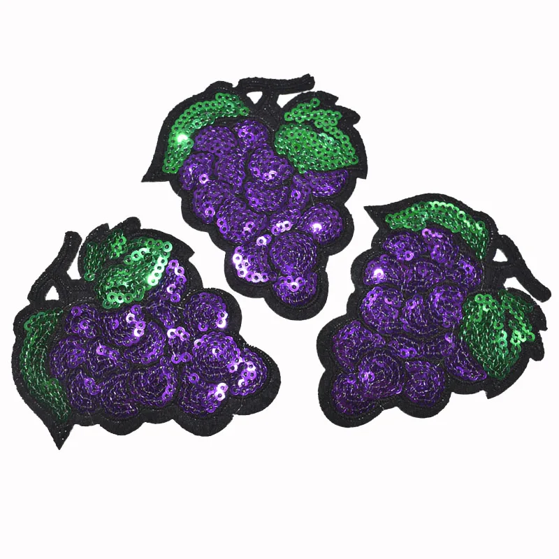 2Pcs Grape Pattern Iron On Patches For Clothing Embroidery Patch Badge Stickers DIY Accessories