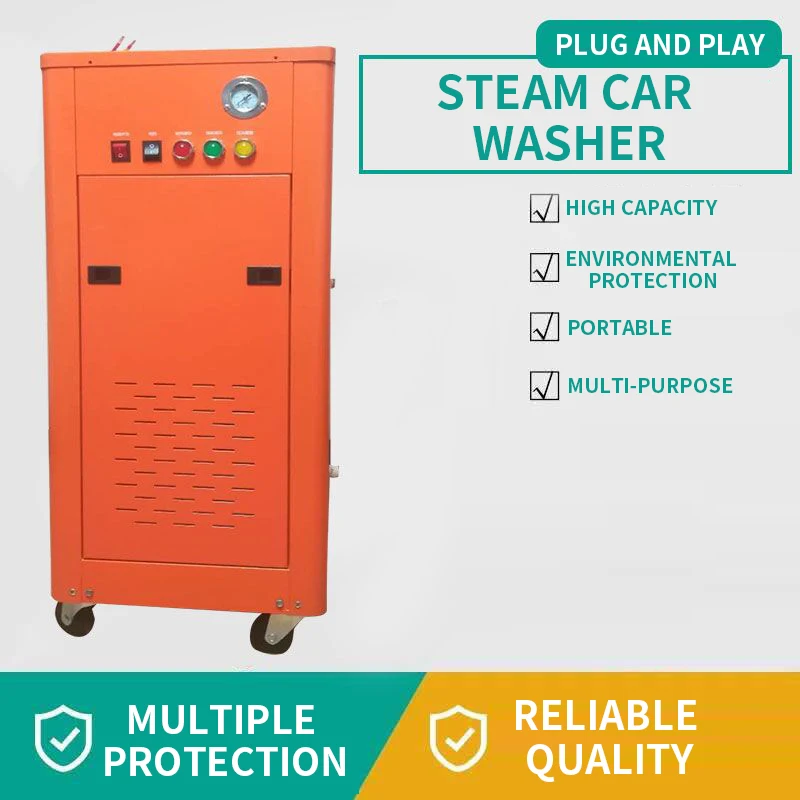 1PC Commercial Steam Car Washing Machine High Pressure High Temperature Washing Machine 220V Mobile Water Vapor Cleaning Machine