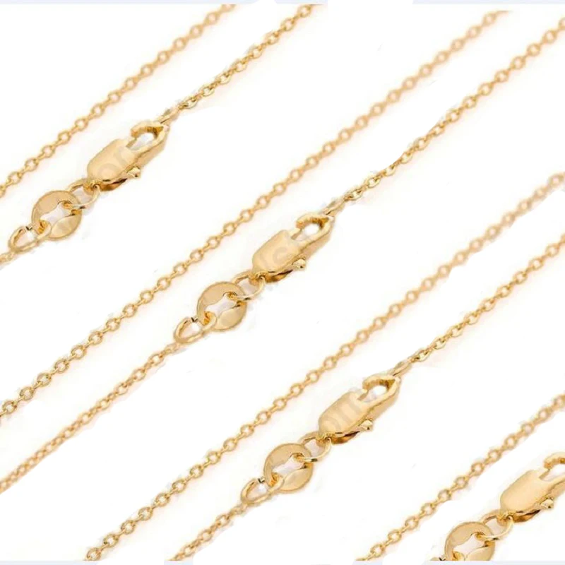 

Bulk 10PCS 30 Inch Solid Yellow Gold Filled Jewelry Rolo Link Necklace Chains + Lobster Clasps For Pendant