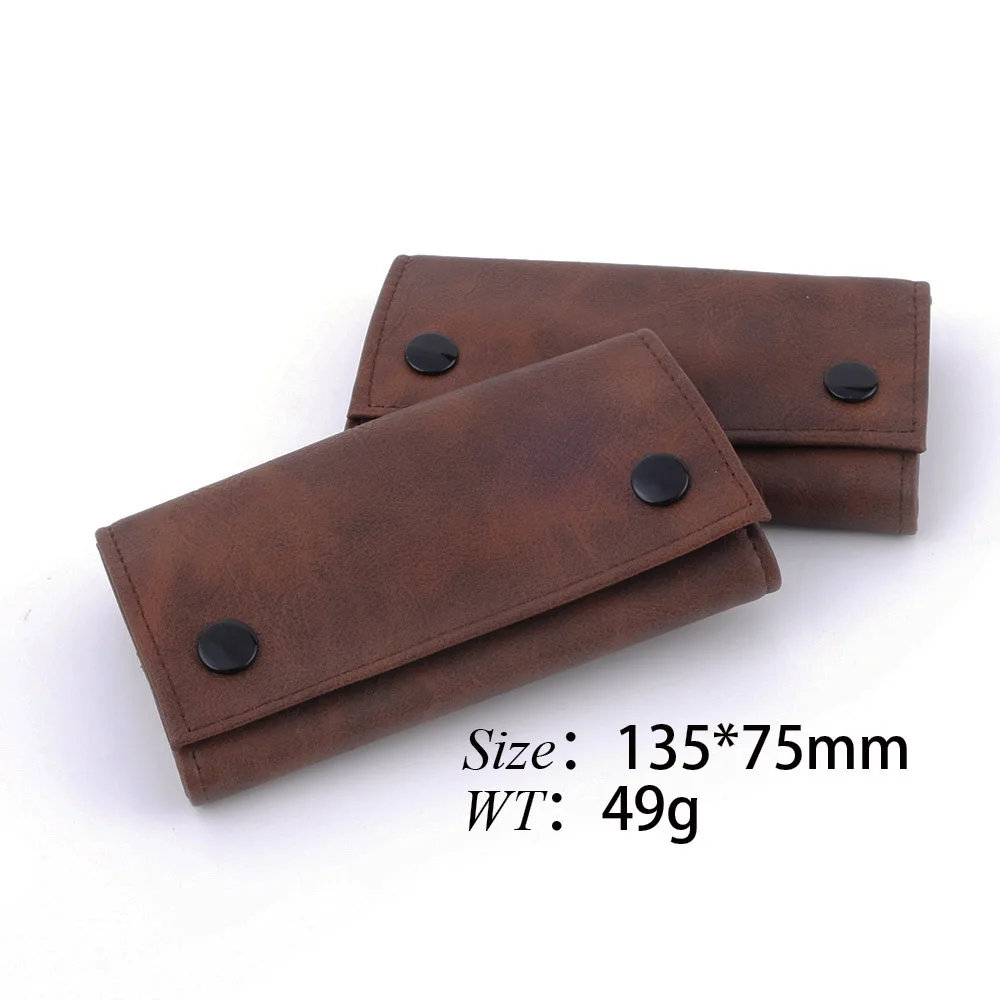 Portable Leather Pouch Zipper Buckle Tobacco Herb Pouch Case Bag Cover
