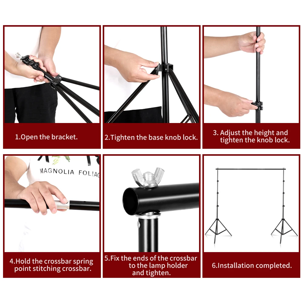 Supports d\'arrière-plan pour studio photo, système de support d\'écran vert, sac de transport de cadre, kits d\'éclairage, Dnomakey