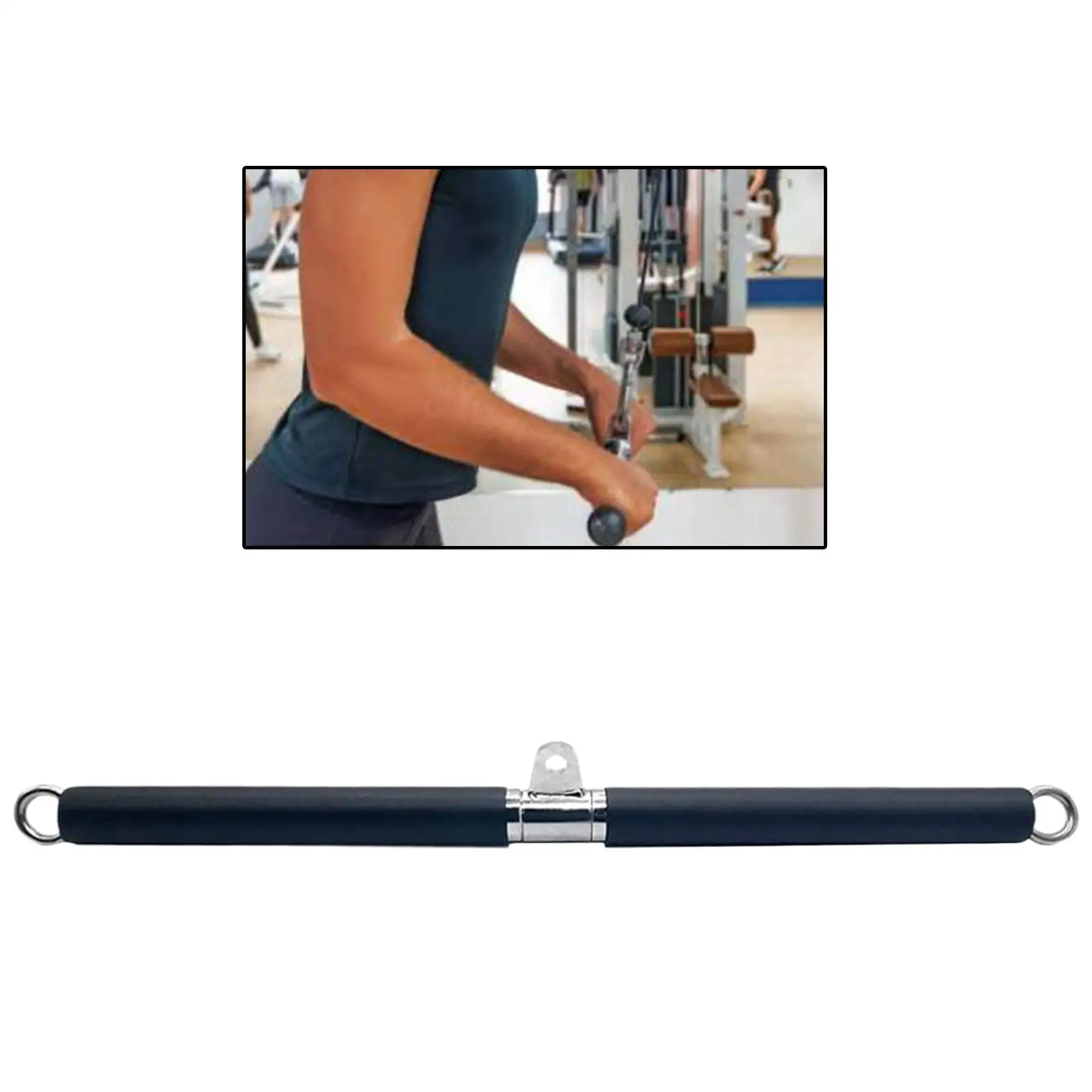 Fitness LAT Pulldown Bar LAT Bar Blaster Rope Non-Slip Handle Gym Cable Pull Down Bar for Gym Strength Workout Back Arm