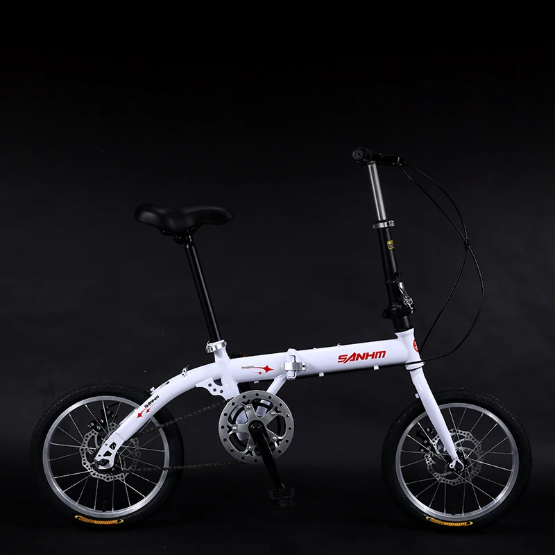 New Adult Children Portable Student Commuter Single Speed Small Manned Bicycle 16 Inch Folding Bike