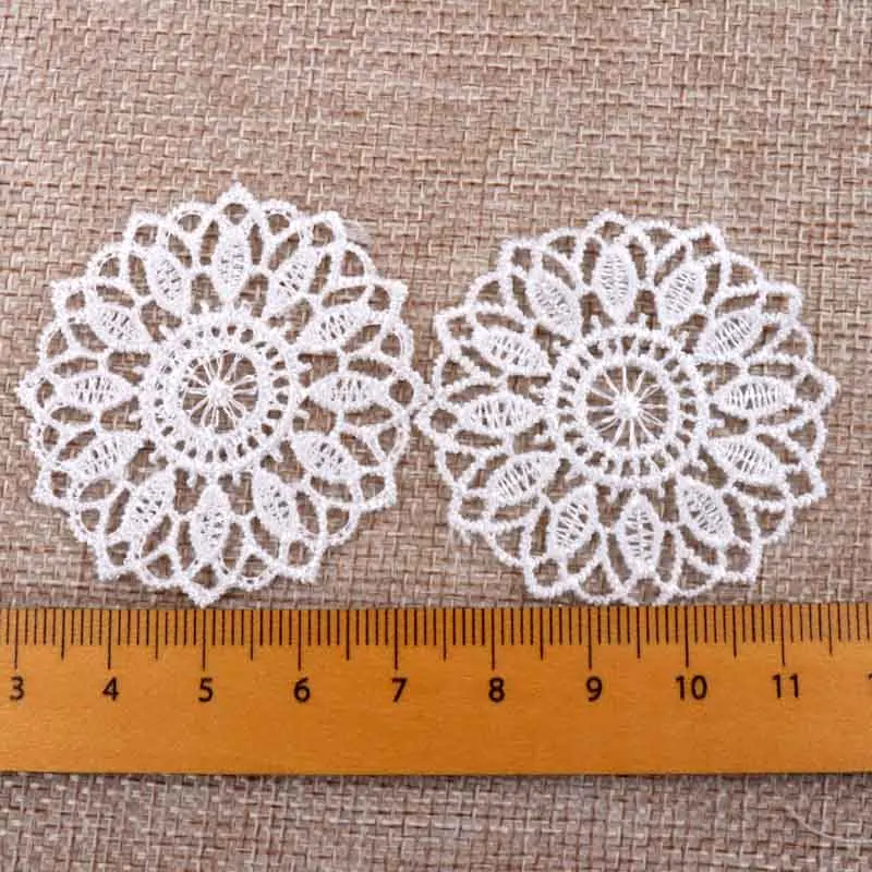 Cinta de encaje bordada para costura, embellecedor de red de Color blanco hermoso, decoración de boda DIY, 45mm
