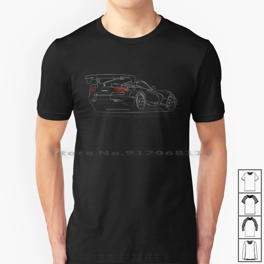 Viper Acr T Shirt 100% Cotton Classic Car High Performance Viper Muscle Car Car Auto Automobile Ram Chrysler Supercar Sports