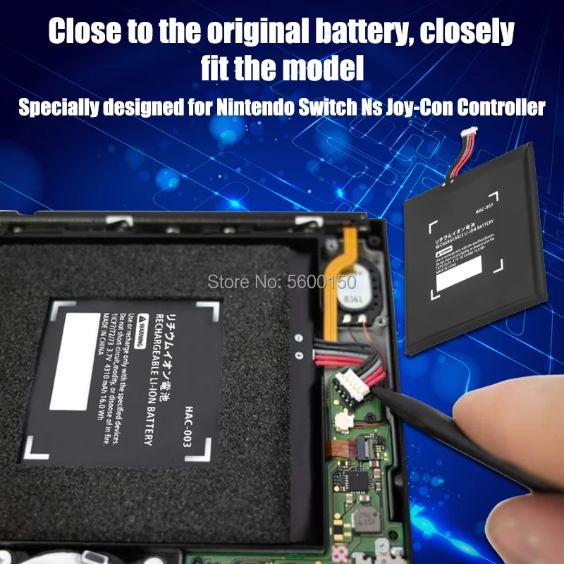 Carregador para nintendo switch, reparo para substituição de bateria, 3.7v, 4310mah, pilhas recarregáveis de íon-lítio