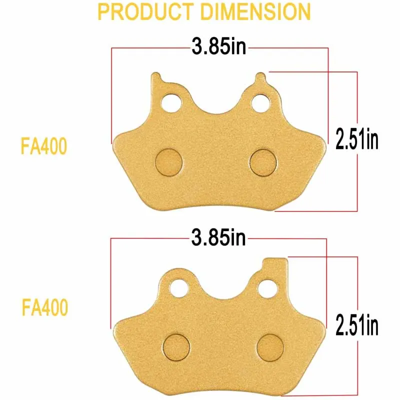 V-Brake Pads 2 Front + 1 Rear Fits 00-07 Harley Davidson FLHT/FLHTi Electra Glide Standard &FLHTCU-I Electra Glide Ultra Classic