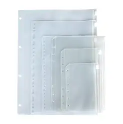 Binder Pockets A5/A6/A7/B5/A4 Size 6/9 Holes Binder Zipper Folders For 6-Ring Notebook Binder Loose Leaf Bags