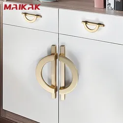 Luxury White Cabinet Door Handles Drawer Zinc Alloy 96mm Wardrobe Handle Semi-circular Round Door Pulls Knobs Hardware