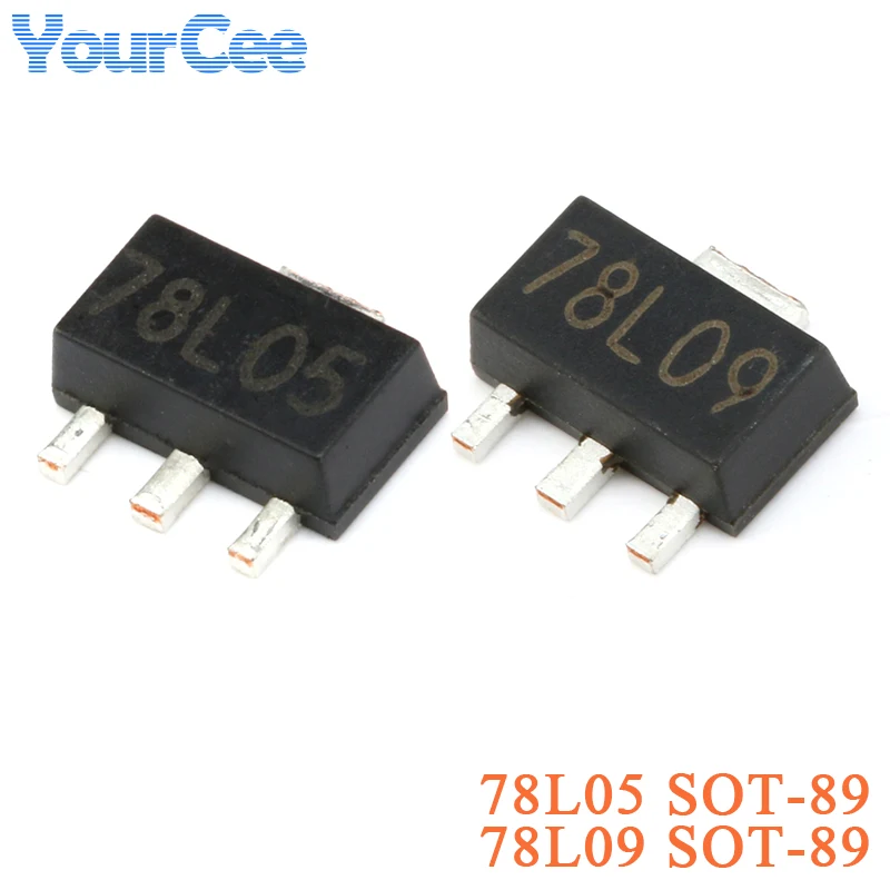 50pcs SMD 78L05 78L09 SOT-89 Triode Three-terminal Regulator Patch Transistor Circuit