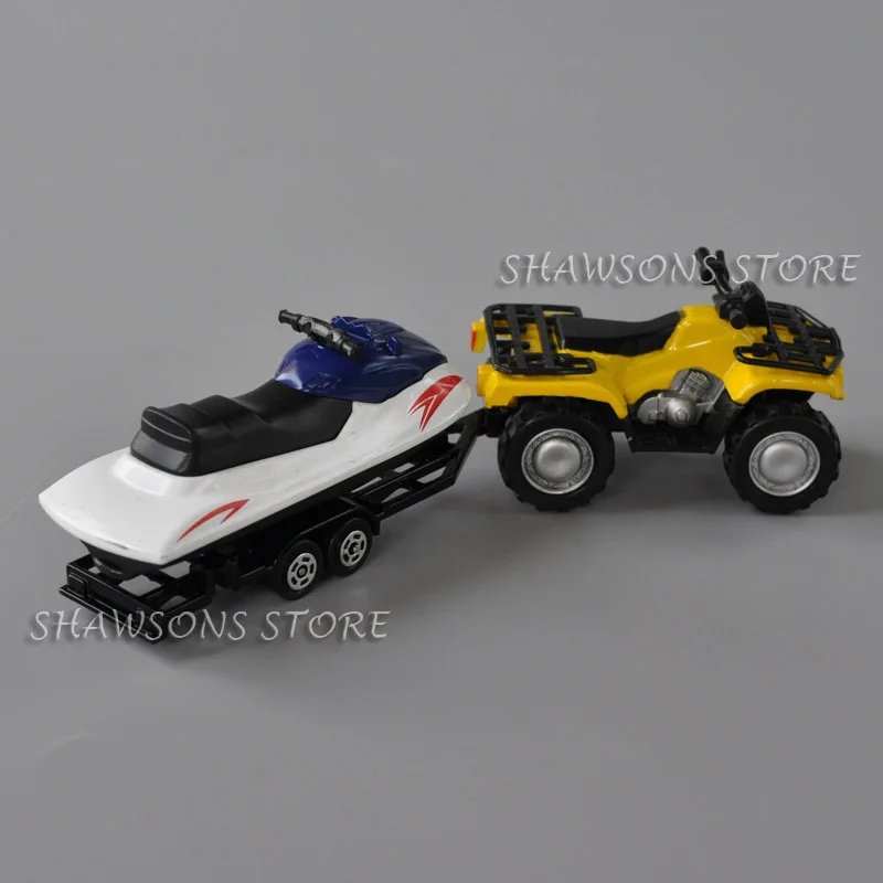 1:36 Diecast Metal Quad ATV With Jet-Ski Trailer Model Toys Miniature Replica