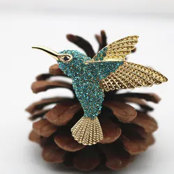 Retro Cute Hummingbird Brooch Female Corsage Coat Pin Brooch Jewelry for Women Wedding Party Accessories