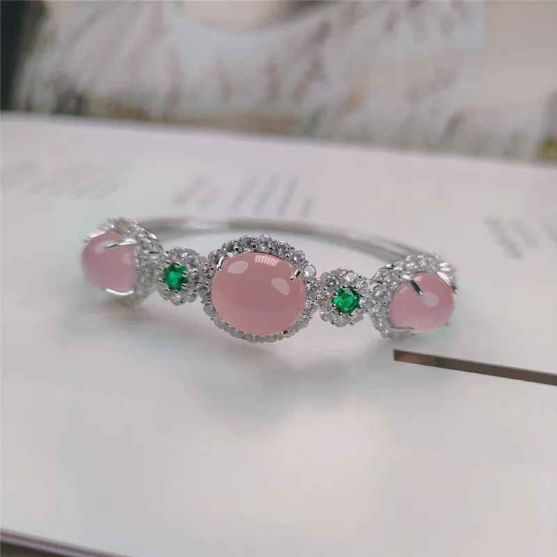 

Natural Charm Bracelets for Women Bangles Bracelets Luxury Sterling Silver 925 Bangle Women Accessories Jade Classic