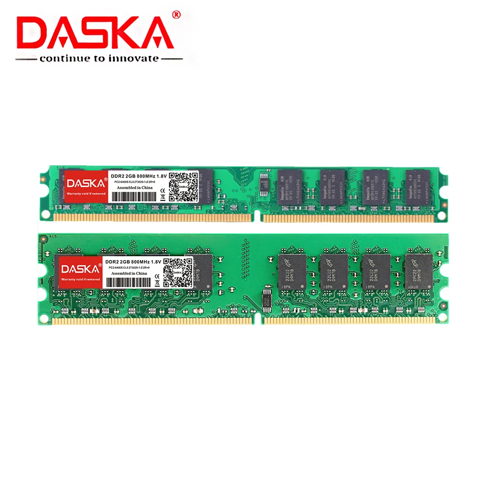 

DASKA DDR2 4GB(2GBX2pcs) pc2 6400 800Mhz For Desktop PC pc2-6400 667MHZ (For Intel AMD) High Compatible