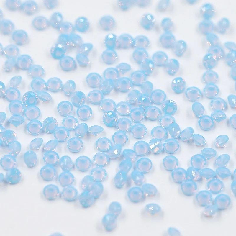 

500 шт круглая блестящая огранка 1-3 мм 243 # синий цвет свободная нано-драгоценные камни для ювелирных изделий воск установка высокой температуры