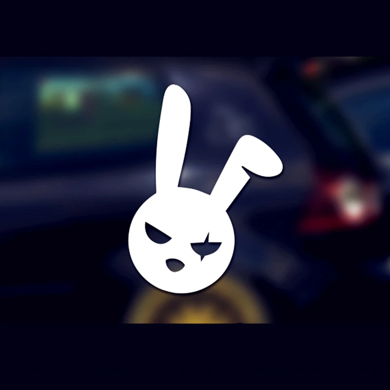 Three Ratels FD607 Bad Bunny Decal Evil Easter Bunny Sticker Waterproof Reflective Universal Body Sticker Vinyl Warning Sticker