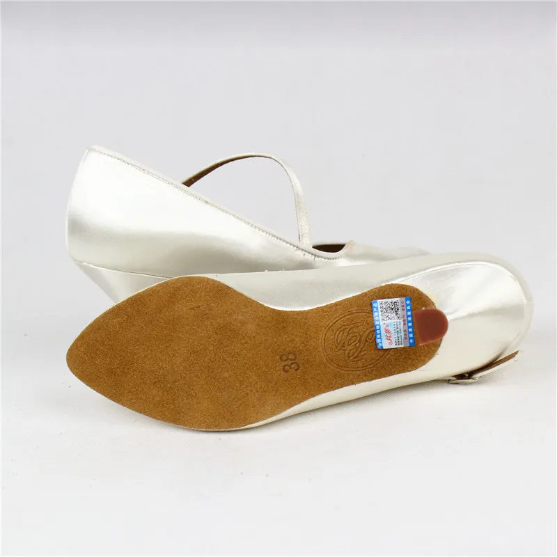 Closed Toe BD138 Frauen Stardard Tanzen Schuhe Weiß Fleisch 2,5 zoll Stabile Praxis Latin Ballroom Dance Schuhe Für Mädchen – Detail 5