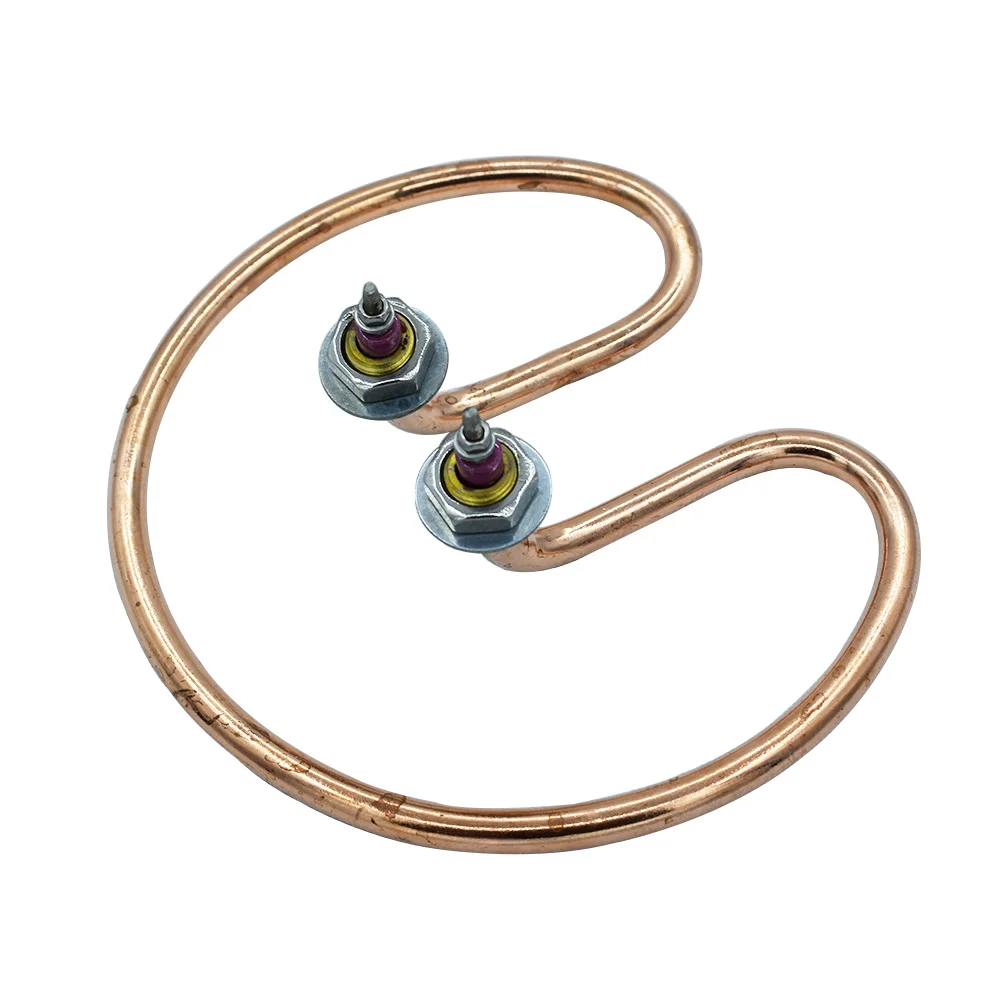 M16 Thread Red Copper Water Heating Element 10mm Tube Diameter Electric Tube Heater for Open Bucket Pipe 220V 2KW/2.5KW/3KW