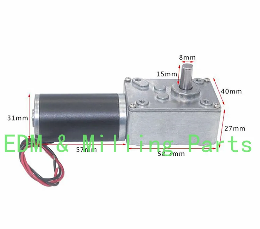 CNC Ultrashort Motor High-Torque Worm Gear Motor DC Motor 4058GW 12V 108rpm Rated Current 1060mA