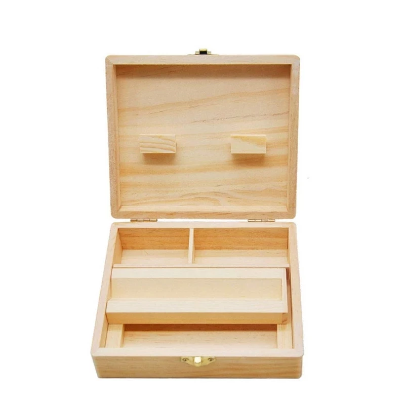 Wood Lined Cigar Humidor Humidifier With Hygrometer Case Box with Moisture Meter Moisturizing Device