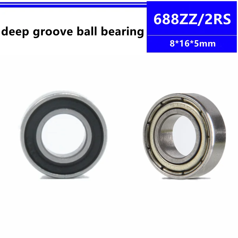 

50/100pcs 688ZZ 688-2RS 8x16x5mm L-1680HH miniature deep groove ball bearing 688Z 688-2Z 688 688RS 8*16*5 mm