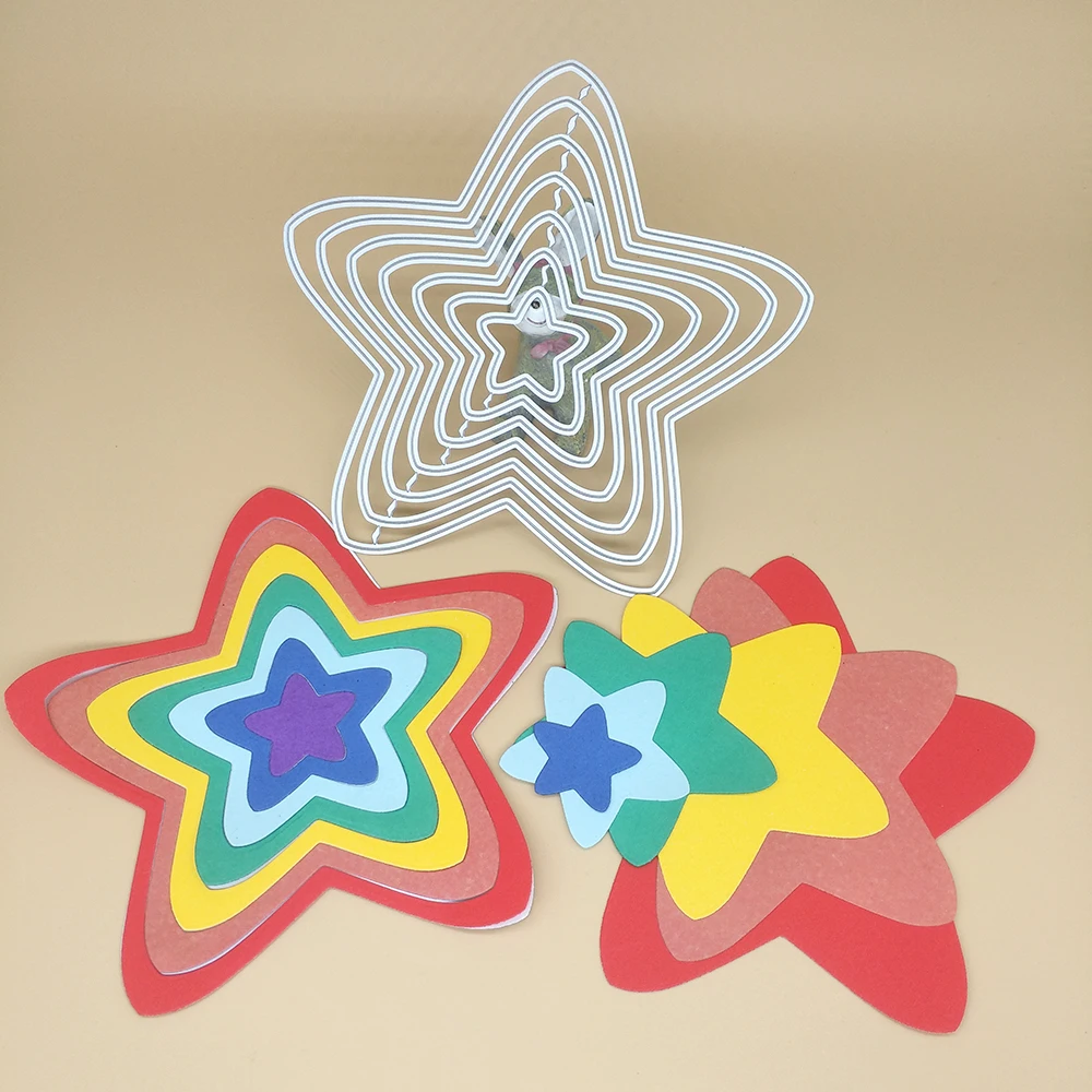 7-layer pentagonal set of star metal cutting die, scrapbook, photo album, greeting card, DIY decoration, handmade artwork