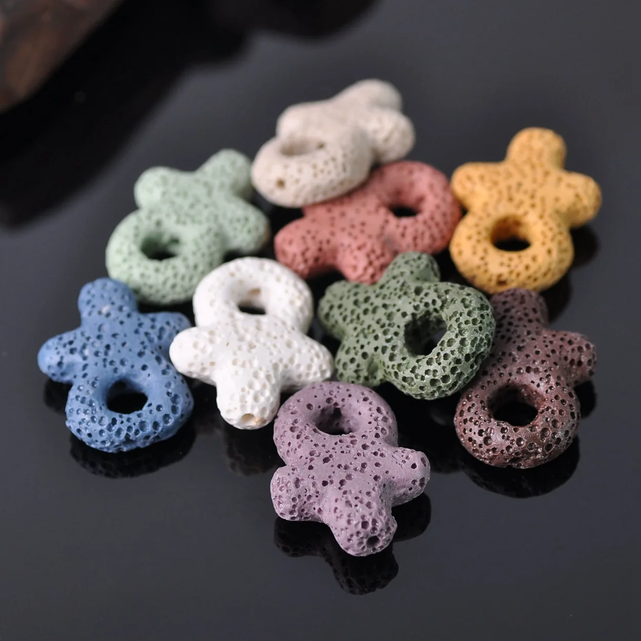 

5pcs Female Symbol 25x17mm 34x24mm Natural Volcano Lava Stone Loose Crafts Beads Lot for Jewelry Making DIY Earring Findings