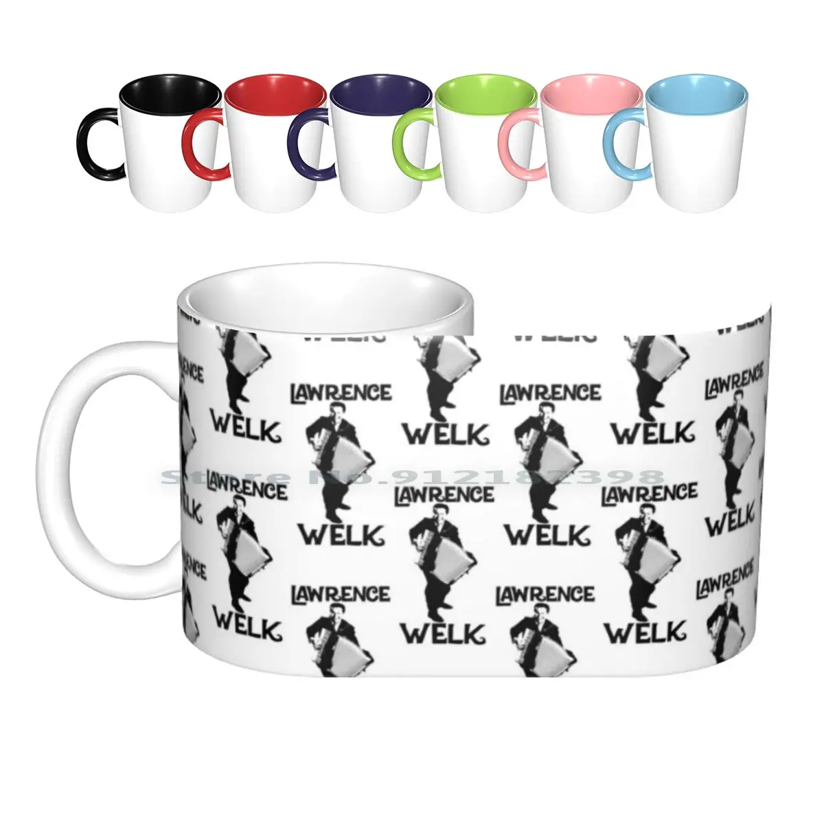 Lawrence Welk-Name-The Black Stencil Ceramic Mugs Coffee Cups Milk Tea Mug Lawrence Welk Show Accordian Polka 50s 60s 70s 80s