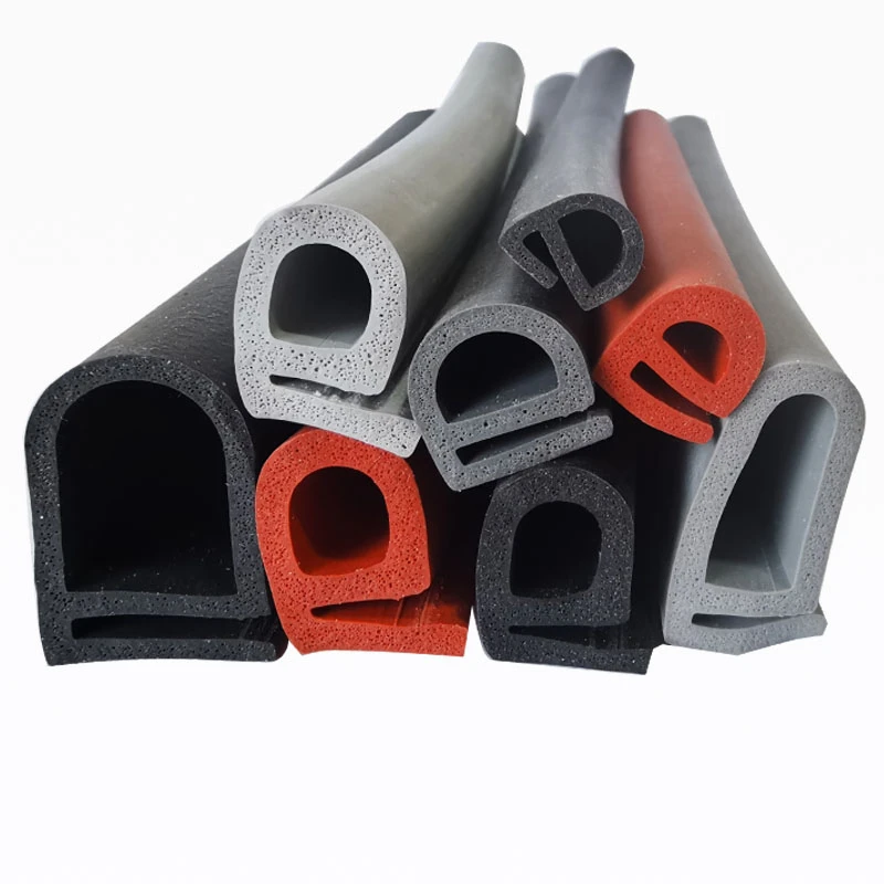 E-Shape Silicone Foam Rubber Sealing Strip for Oven/Furnace Doors, High-Temperature Heat Resistant, Grey Black Red