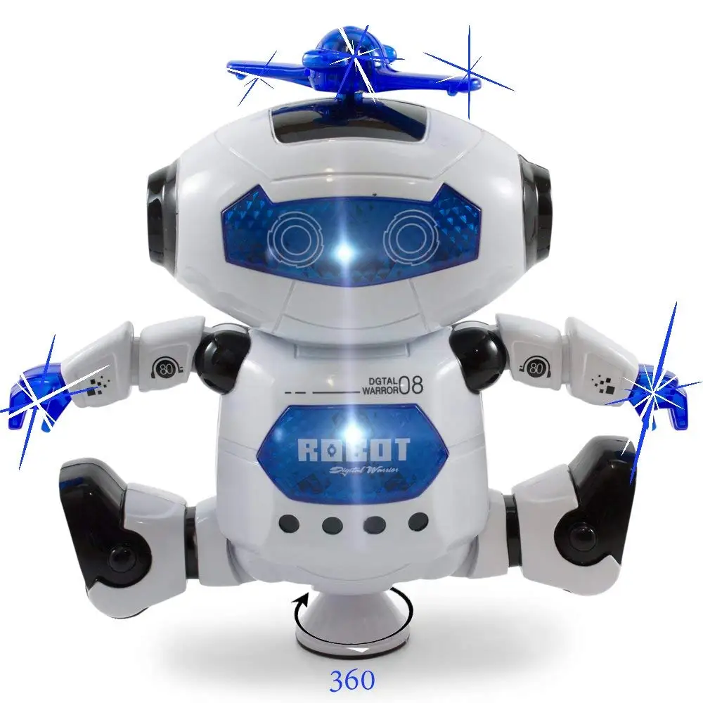 Hot 360 Ruimte Roterende Smart Dans Astronaut Robot Muziek Led Licht Elektronische Wandelen Funny Speelgoed Voor Kids Kinderen Verjaardagscadeau