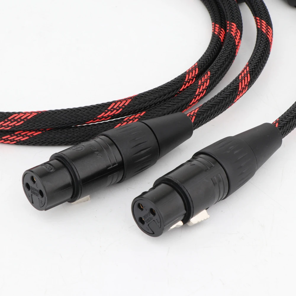 Preffair 5N OFC Copper XLR ذكر أنثى إلى كابل ربط الصوت RCA مع موصل قابس NEUTRIK