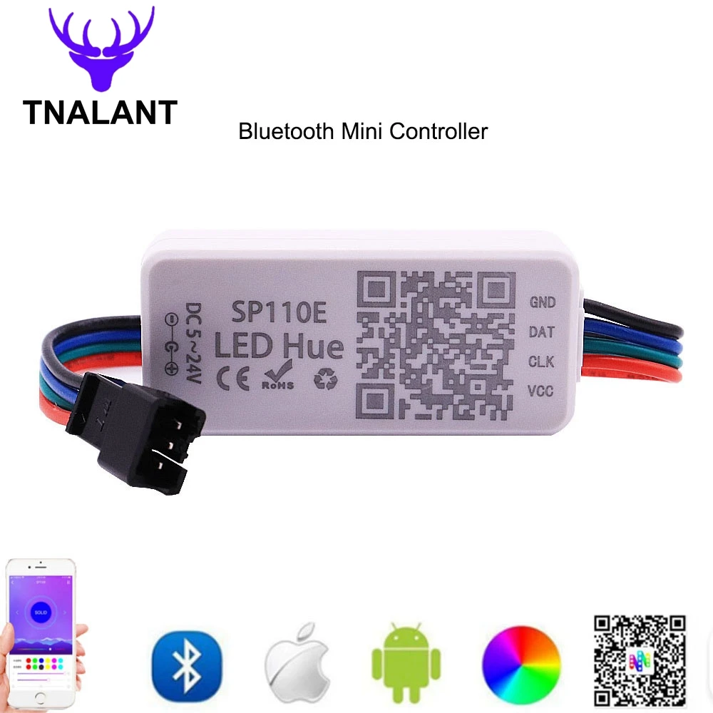 Bluetooth Led Pixel Strip Controller SP110E WS2811 WS2812 Dimmer SK6812 RGB RGBW APA102 WS2801 Smart Led Light Controller