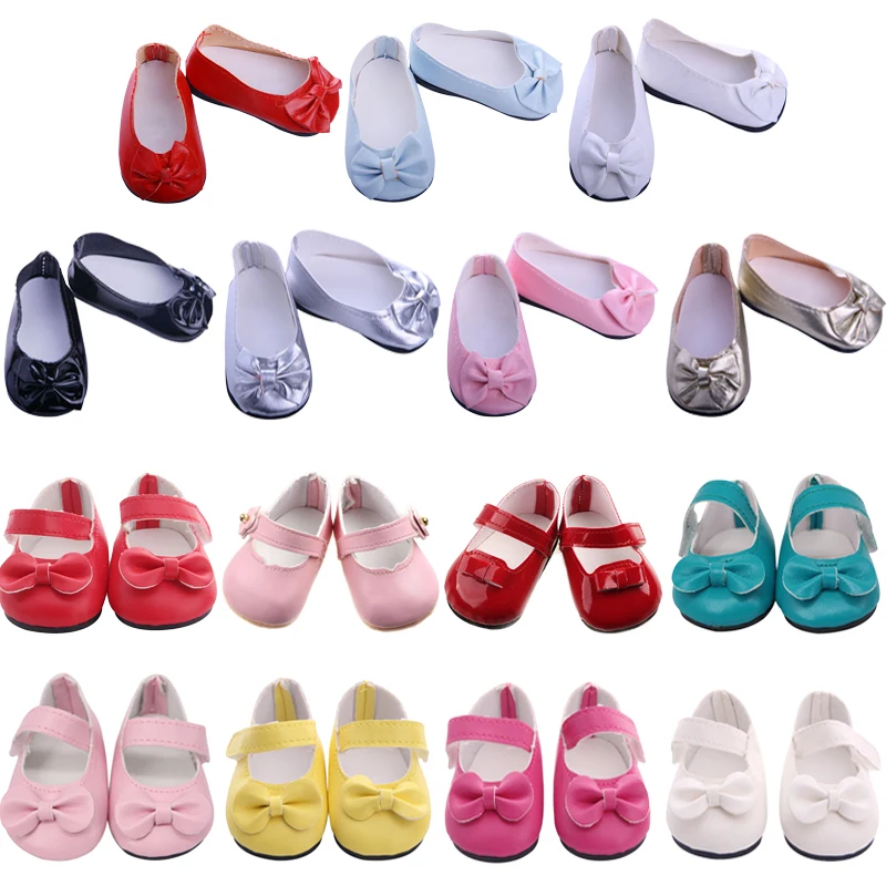 7 Cm Bow Doll Shoes Fit 18 Inch American And 43 Cm New Born Baby Generation Birthday Girl's Russia DIY Toy Gifts