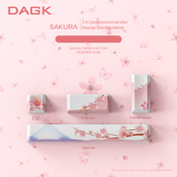 DAGK Sakura Keycap Mechanical Keyboard PBT Sublimation Dolphin Sea Rhyme Space ESC Enter Key OEM Height Original 61/87/108 Keys