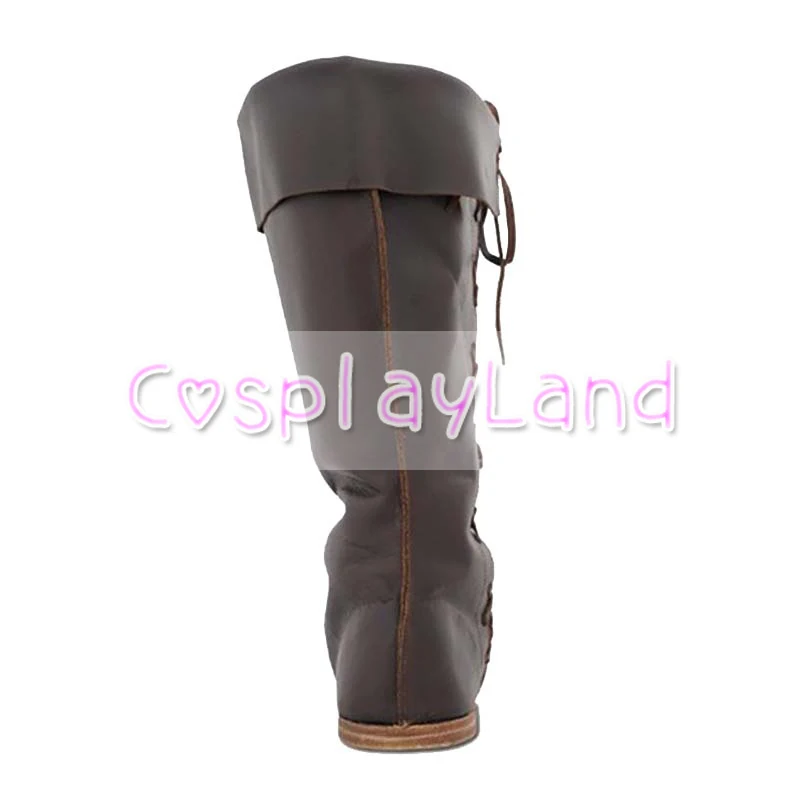 Renaissance Viking Pirate Cavalier Ritter Cosplay Stiefel Schuhe Männer Leder Schuhe Kostüm Zubehör Halloween Party Schuhe