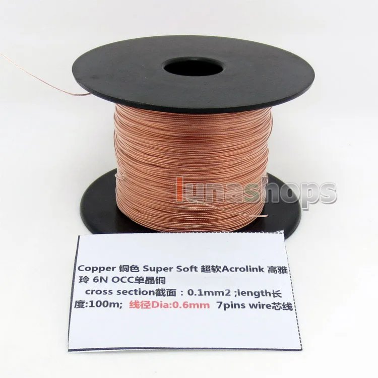 

LN004430 100m 30AWG Acrolink 99.99% Pure OCC Signal Wire Cable 7/0.1mm2 Dia:0.65mm For DIY Hifi