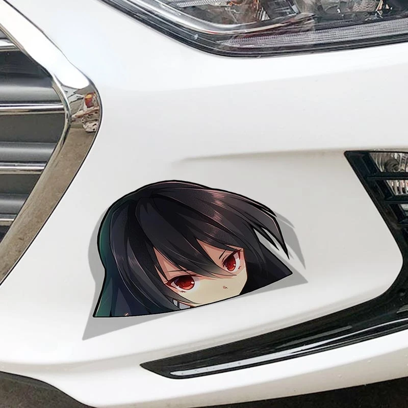 Kawaii Car Sticker for Akame Ga Kill Peeker Peek Anime Vinyl JDM Car Styling Window Trunk Laptop 3D Decal Decoration