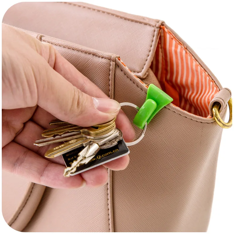 Gancho para llaves con bolsa antipérdida, 4 piezas, práctico, Clips para llaves, bolso incorporado, carpeta interna para fácil transporte, artículos