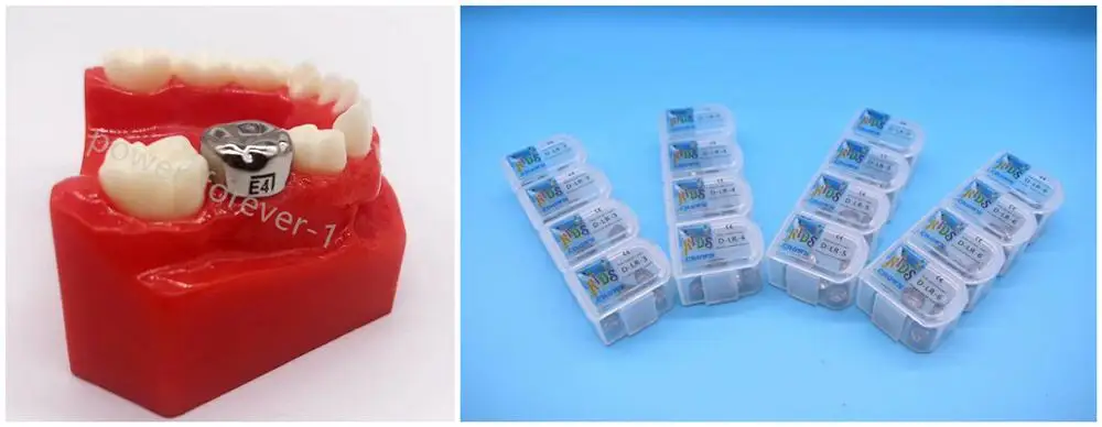 

2Box Dental Kids Primary Molar Crown Refill Stainless Steel Pediatric Crowns Upper Right Left D2-D7/E2-E7 1st 2nd