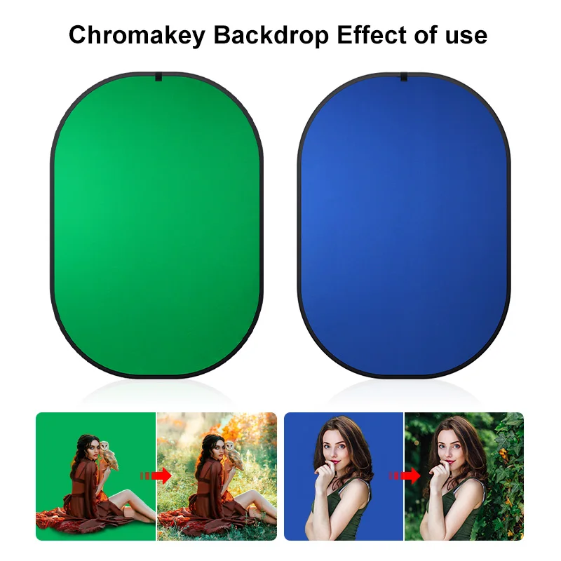 200x150CM Photo Background Chroma key Blue Green Screen Backdrop Portable Foldable Oval Reflector photo Board Fond Studio Photo