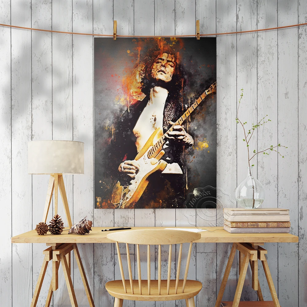 Heavy Metal Music Band Ritchie Blackmore Art Poster, Rock Band Guitarist Modern Home Decor Prints Canvas Painting Fans Gift