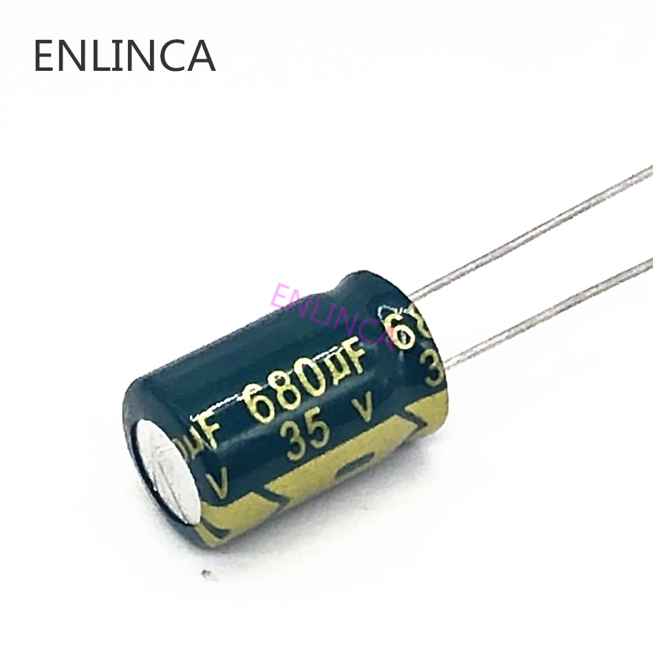 10 sztuk/partia T07 niski ESR/impedancja wysokiej częstotliwości 35v 680UF aluminiowy kondensator elektrolityczny rozmiar 10x17mm 680UF35V 20%